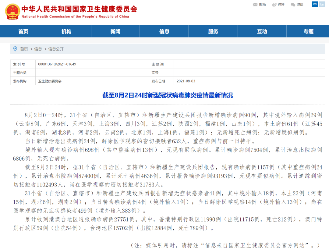 【31省份增本土确诊61例涉12省市/31省新增确诊16例 其中本土确诊2例】-第1张图片