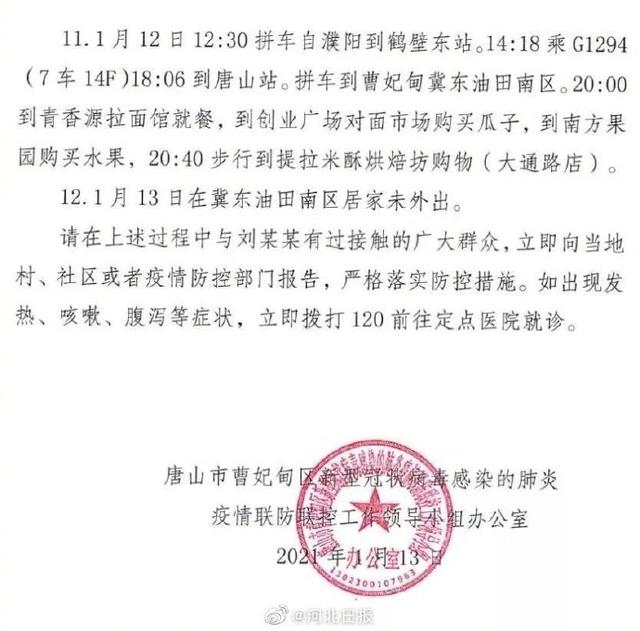 唐山最新疫情情况︰(唐山疫情最新消息今天新闻)-第2张图片